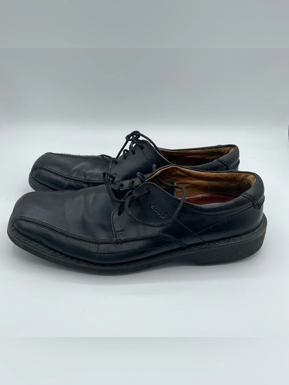 ECCO Men’s Black Leather Oxford Shoes EU 44 US 10-10.5 Comfort Lace Up